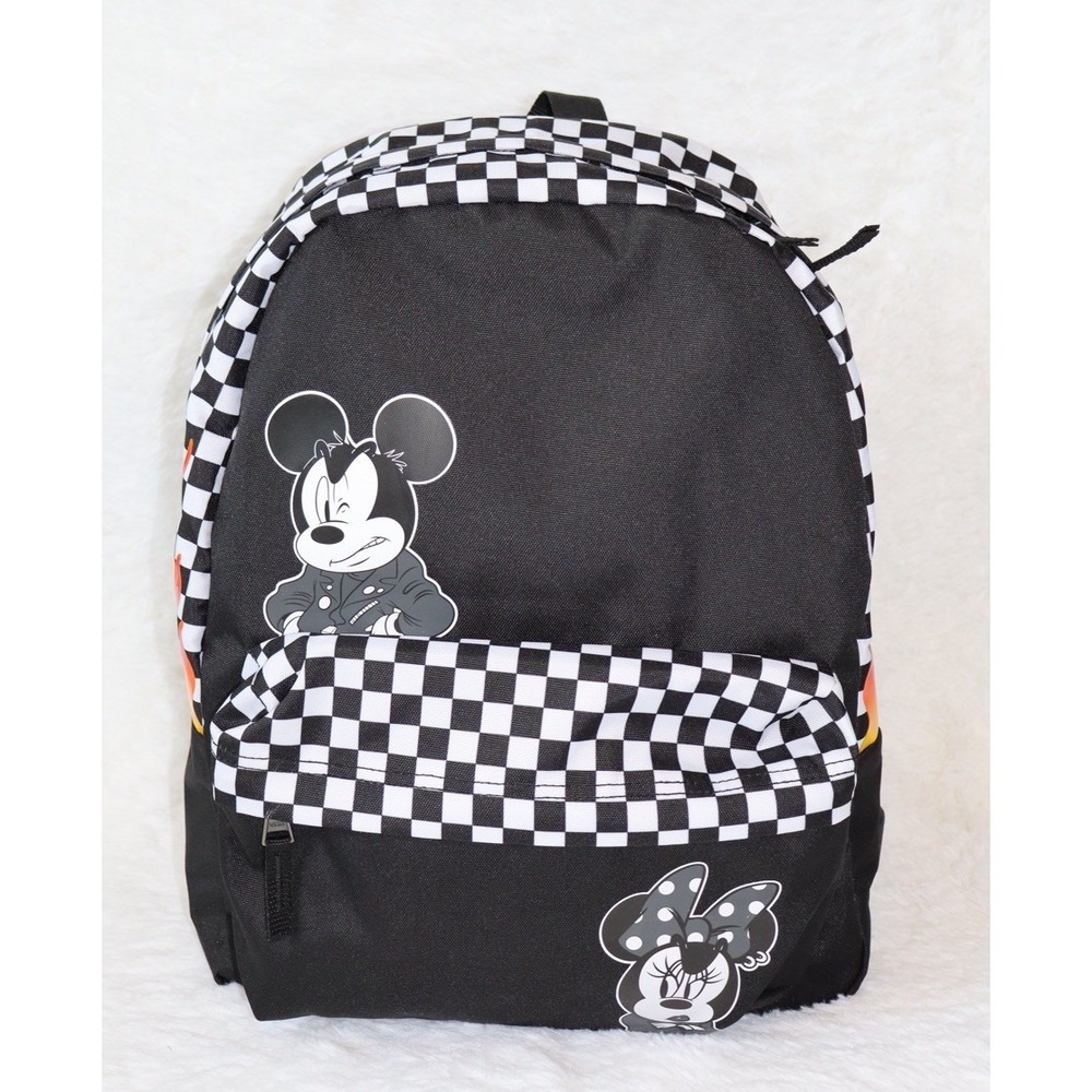 NWT Vans x Disney Punk‎ Mickey 90th Anniversary Realm Backpack Checkered Flame